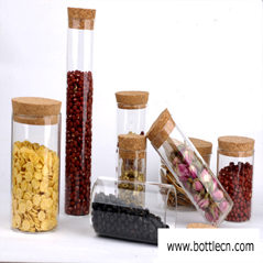 empty Food Grade Clear Glass Bottles with Cork Stopper manufacturer